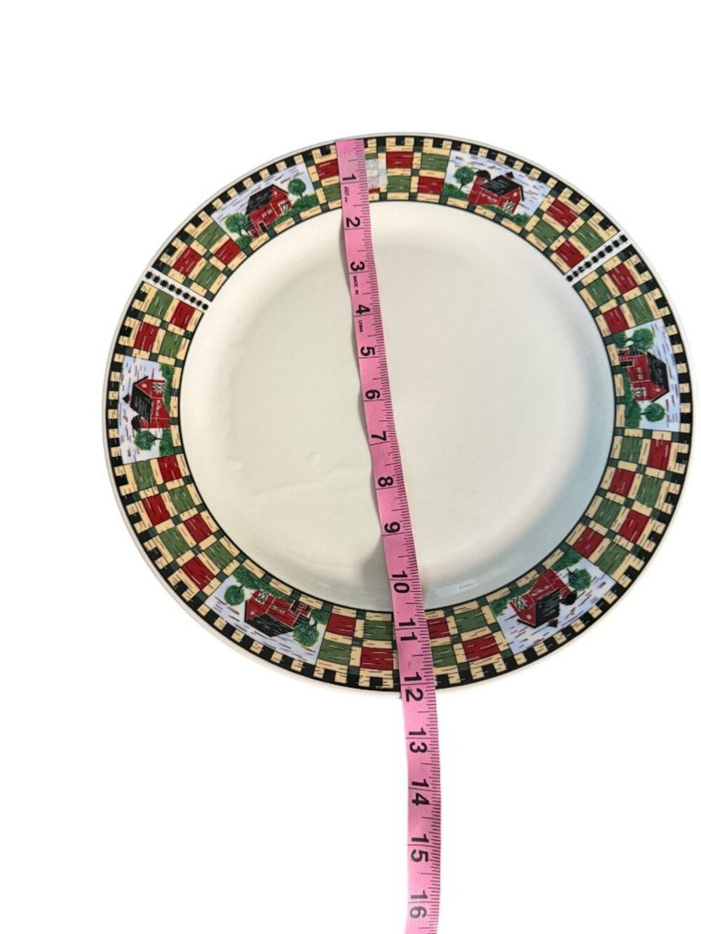 Majesticware Homestead Stoneware Dinner Plate 12.5" Country Barn Scene Dishwashe - Picture 5 of 6